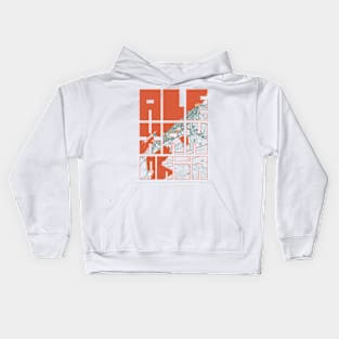 Alexandria, Egypt City Map Typography - Bohemian Kids Hoodie